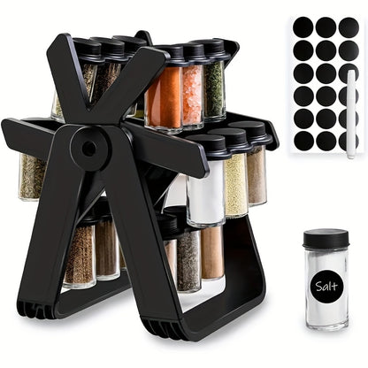 Revolving Countertop Spice Rack With 18 Jars