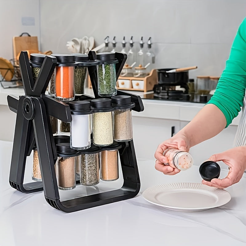 Revolving Countertop Spice Rack With 18 Jars