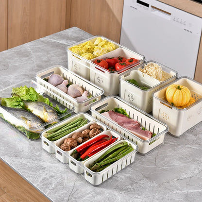 Stackable Refrigerator Organizer Bins with Lids