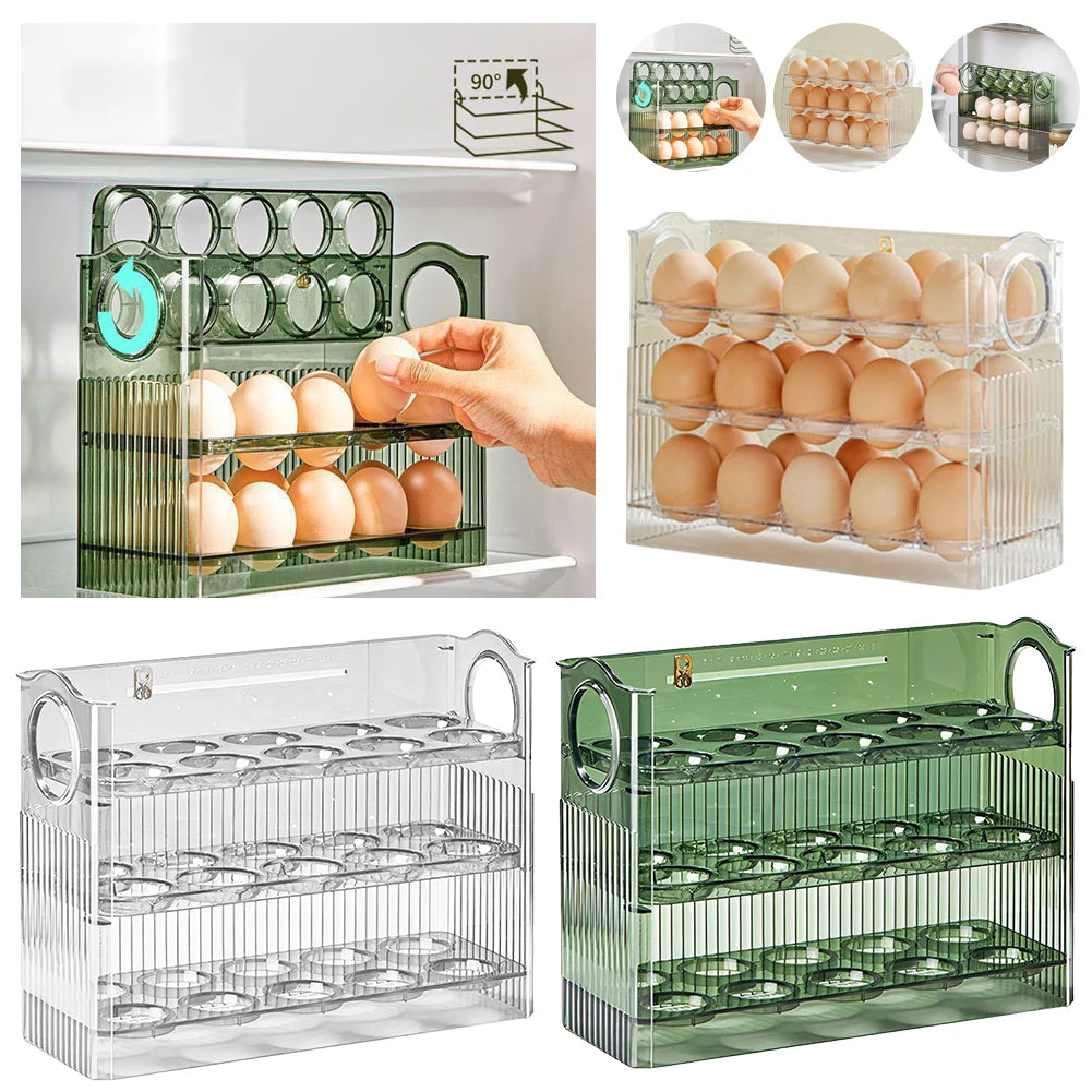 Egg Case Holder with Handle for Refrigerator