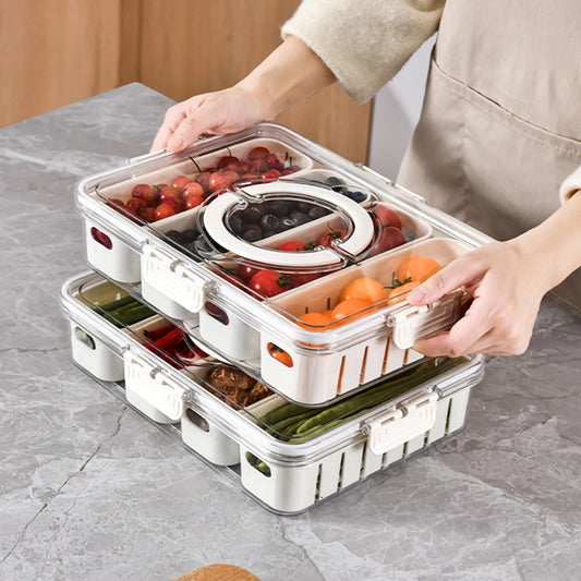 Stackable Refrigerator Organizer Bins with Lids