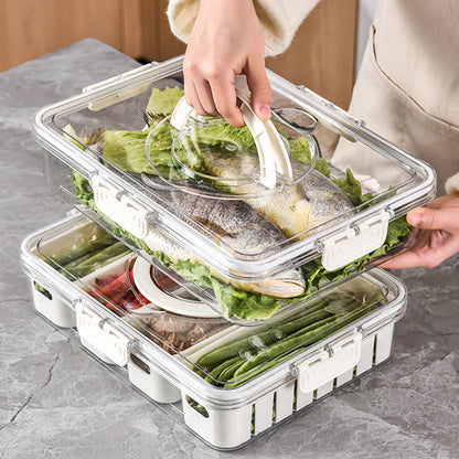 Stackable Refrigerator Organizer Bins with Lids