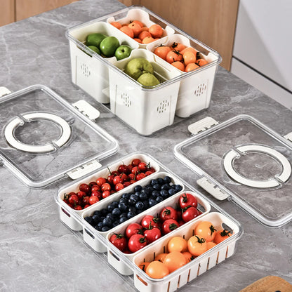 Stackable Refrigerator Organizer Bins with Lids