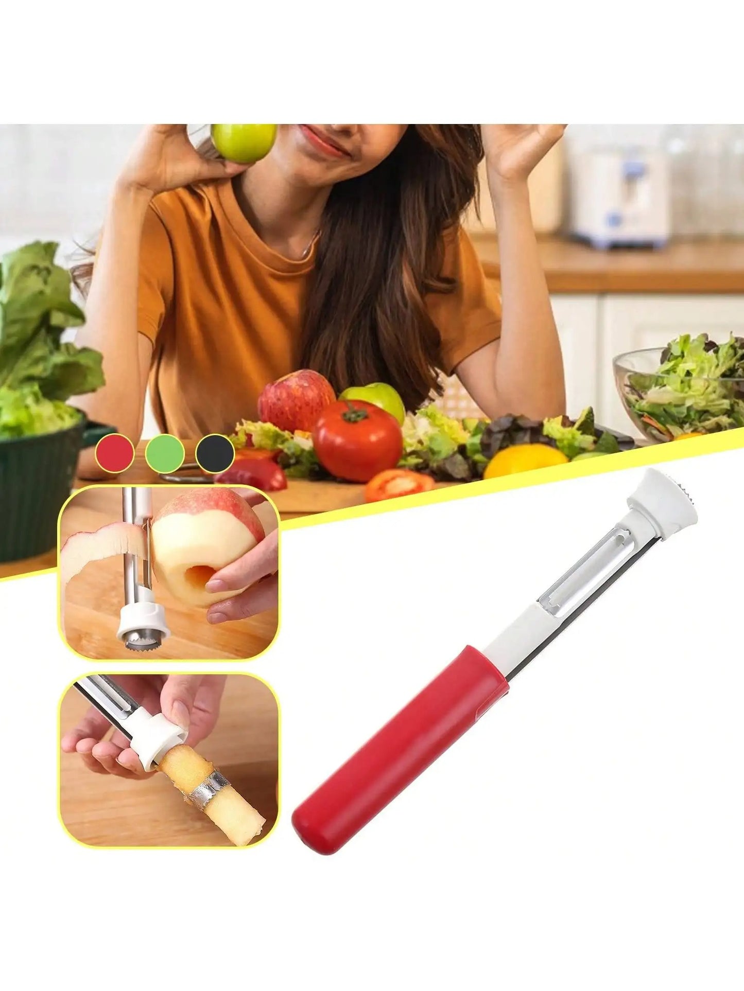 2 in 1 Stainless Steel Fruit Corer Peeler